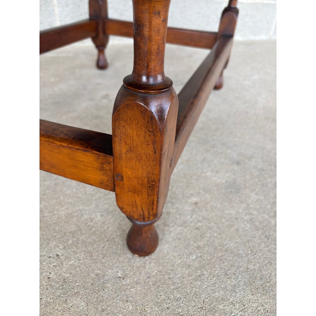 Primitive Antique Maple Turned Leg Accent Table For Sale - Image 10 of 13