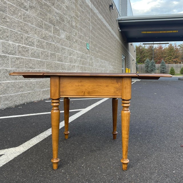 Camel Ethan Allen Heirloom Nutmeg Solid Maple American Traditional Drop Leaf Side or End Table (10-8704) For Sale - Image 8 of 10