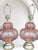 Vintage Carl Falkenstein Double Bubble Glass Pale Pink Hob Knob Painted Table Lamps Pink Pleated Shades- A Pair For Sale In West Palm - Image 6 of 12