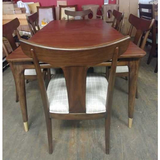 MidCentury Modern Thomasville Furniture Ellen Degeneres Walnut Dining Set 7 Pieces Chairish