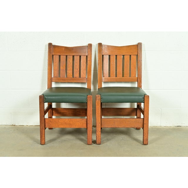 Gustav Stickley Antique Mission Oak Arts & Crafts Dining Chairs, Pair For Sale - Image 15 of 15