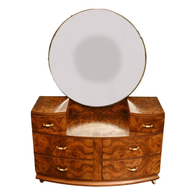 Art Deco Dressing Table in Burr Walnut, 1930 For Sale