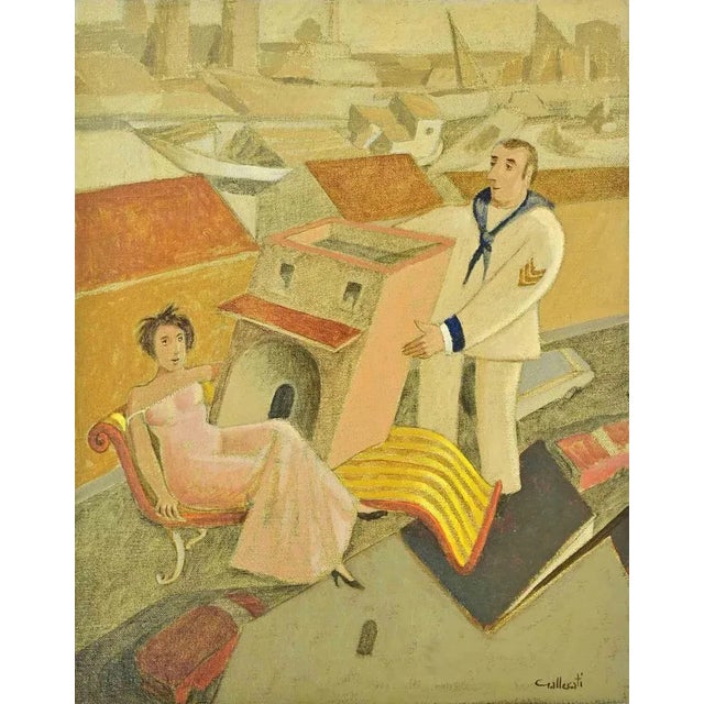 Alberto Gallerati, I'll Buy a House in Pescara, 1980s, Oil Painting For Sale - Image 4 of 4