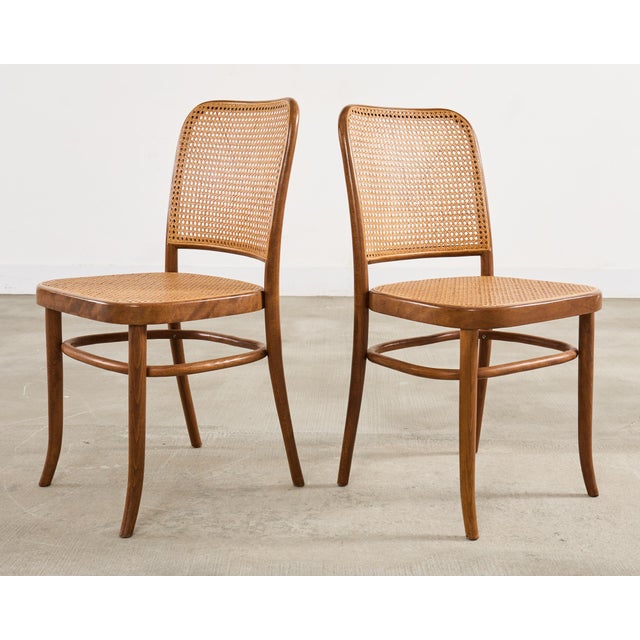 Wood Set of Six Thonet Bentwood Prague Dining Chairs by Josef Hoffmann For Sale - Image 7 of 18