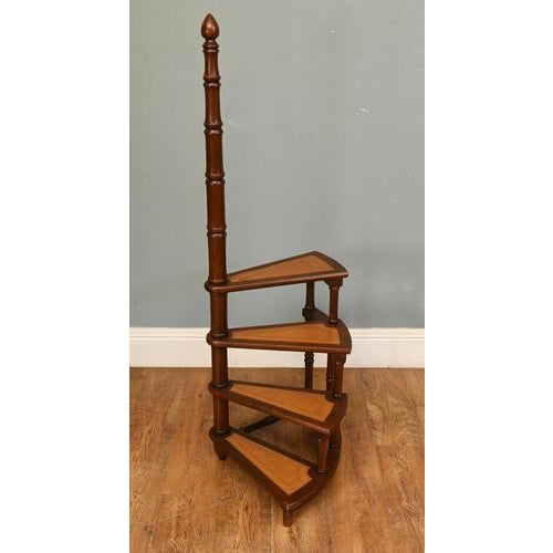 Regency Spiral Library Steps in Mahogany For Sale - Image 15 of 15