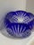 Glass Vintage Cobalt Blue Cut-to-Clear Crystal Bowl, Bohemian Style, Scalloped Rim For Sale - Image 7 of 7