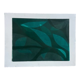 Original Abstract Botanical Layered Monotype Artwork “Brazil I”, Unframed For Sale