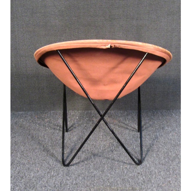 1960s Vintage Modern Style Canvas Lounge Chair For Sale In New York - Image 6 of 10