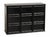 A distinctive industrial-style cabinet crafted from black metal with nine individually framed glass-front doors that lift...