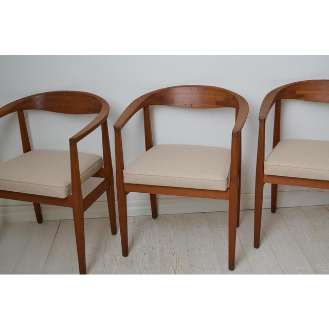 Wood Scandinavian Modern S-96 Dining Armchairs attributed to Eyjolfur Augustsson, 1960s, Set of 4 For Sale - Image 7 of 14