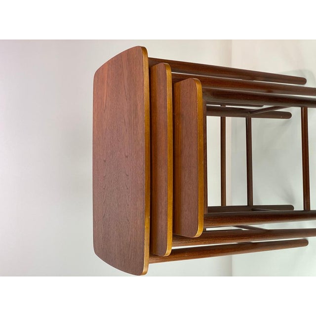 1960s Danish Nesting Tables in Teak, 1960s, Set of 3 For Sale - Image 5 of 9