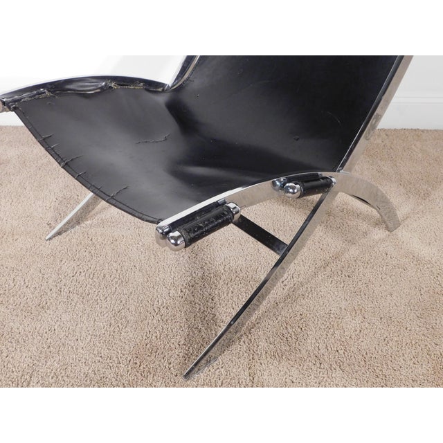 Leather Scissor Chair by Antonio Citterio for Flexform Italia, Circa 1980s For Sale - Image 13 of 18