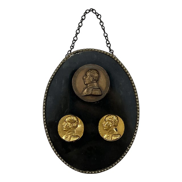 Antique Swiss Portrait Medallion Plaque of General Guillaume Henri Dufour For Sale