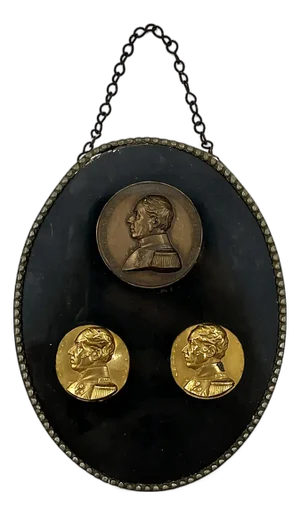 Antique Swiss Portrait Medallion Plaque of General Guillaume Henri Dufour
