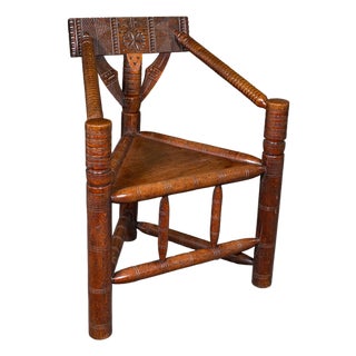 Antique Turner's Armchair, English, Oak, Old Saxon Chair, Elbow Seat, Victorian For Sale