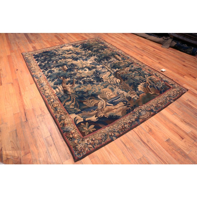 Gorgeous 18th Antique Century Silk and Wool French Verdure Tapestry, Country of Origin: France, Circa Date: 18th Century