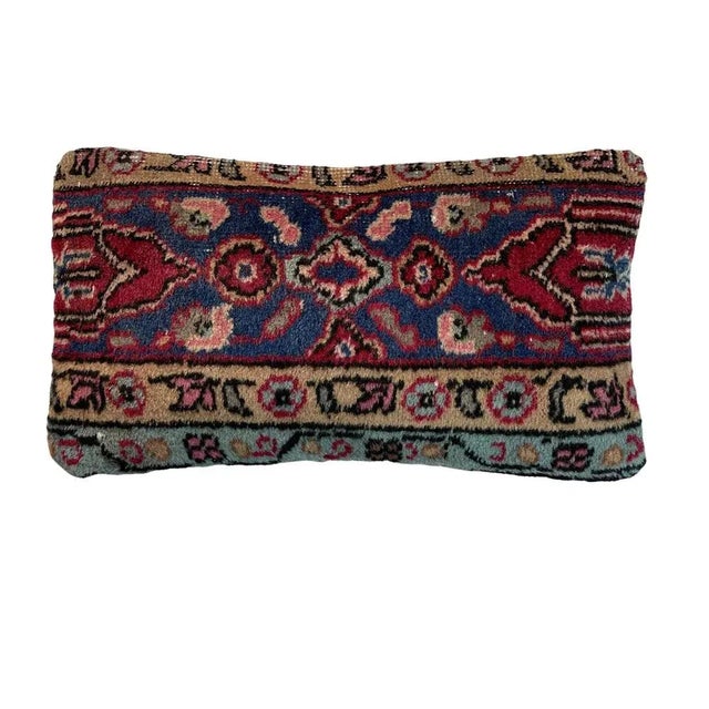 Red Large Vintage Turkish Handmade Rug Cushion Cover For Sale - Image 8 of 11