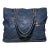 Chanel Navy Blue Quilted Matte Snakeskin Tote For Sale