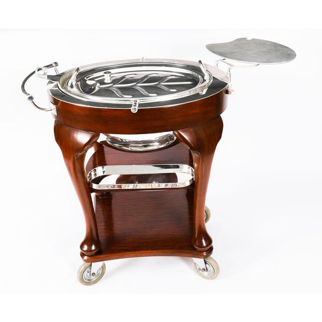 Antique Art Deco Drakes Silver Plated Beef Carving Trolley, 1930s For Sale - Image 9 of 18