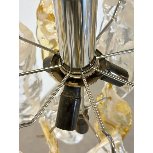 Silver Murano Glass Chandeliers, 1970s, Set of 2 For Sale - Image 8 of 18