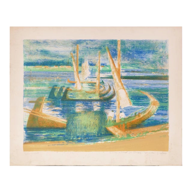 Paul Colomb, Souvenir from Portugal, Lithograph, Late 20th Century For Sale