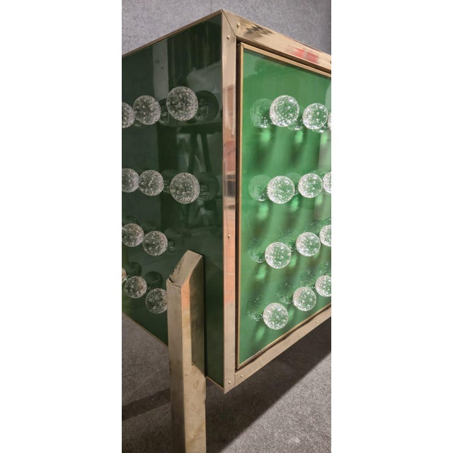 Brass and Murano Glass Sideboard with 120 Fused Spheres from Justfurnituress SRL For Sale - Image 12 of 18