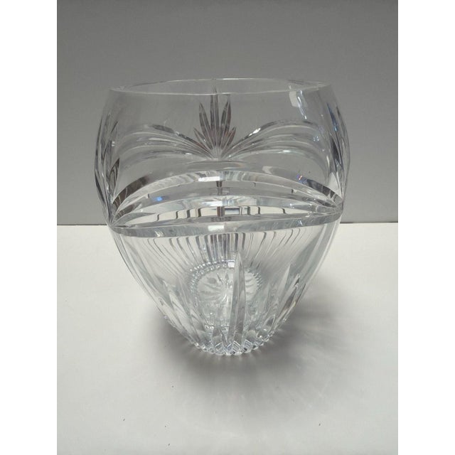 Waterford Marquis by Waterford Calais Crystal Vase Hand-Cut Lead Glass Signed & Sticker For Sale - Image 4 of 7
