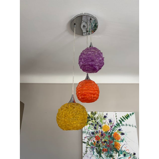 Authentic Mid-Century Modern "Spaghetti" Pendant Chandelier - Custom Triple Globe Turn any space into a true conversation...