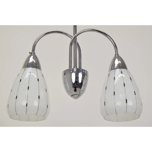 Glass Mid-Century Chandelier, 1960s For Sale - Image 7 of 14
