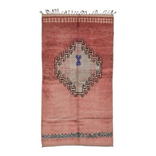 Faded Pink Moroccan Rug - 11 X 5.5 Ft For Sale