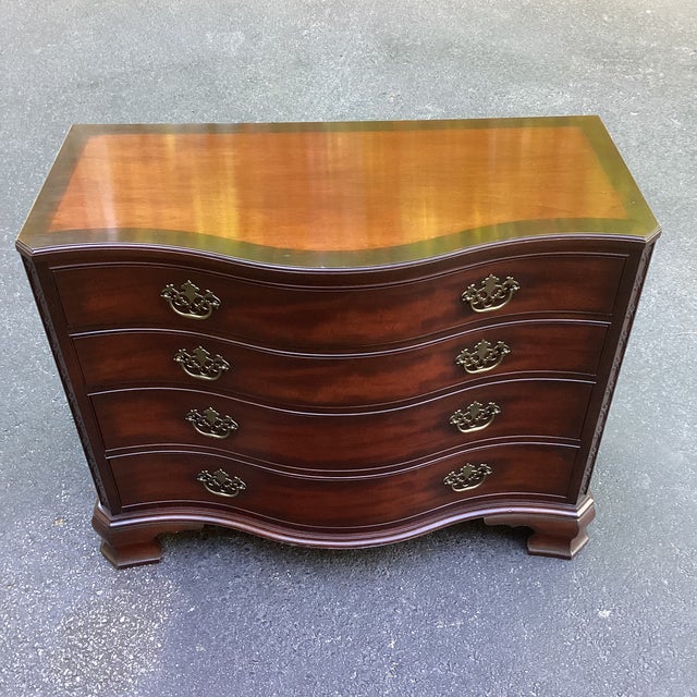 Wood Late 20th Century Baker Furniture Historic Charleston Serpentine Chest of Drawers For Sale - Image 7 of 10