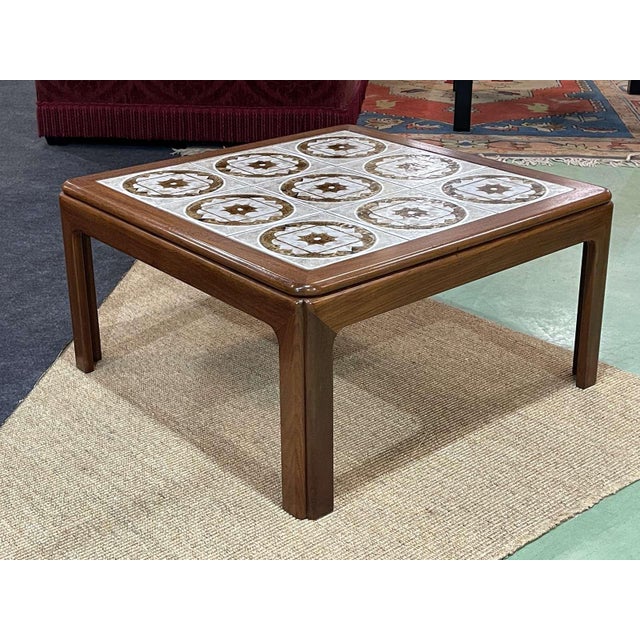 1970s Vintage Coffee Table in Teak and Tiled Tray, 1970s For Sale - Image 5 of 10