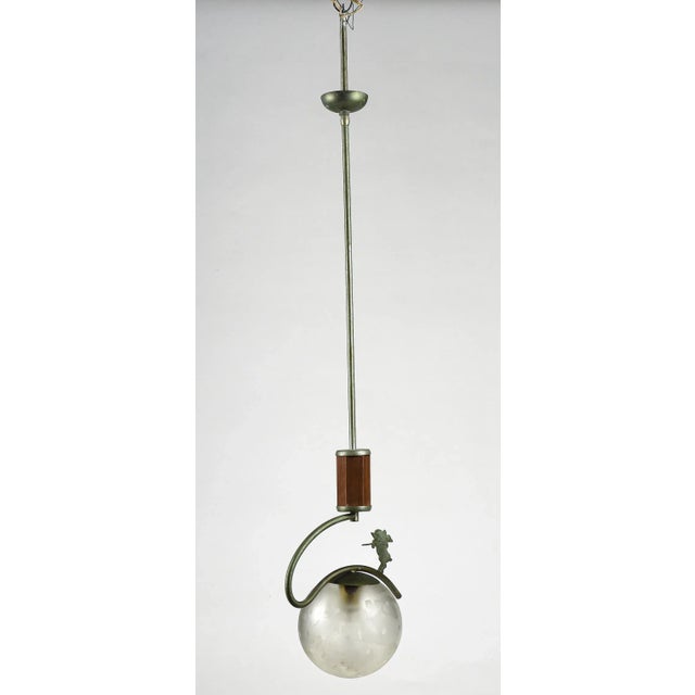 Metal Art Deco Ceiling Light For Sale - Image 7 of 9
