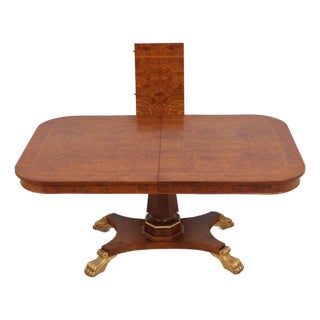 Italian Style Inlaid Pedestal Dining Table For Sale