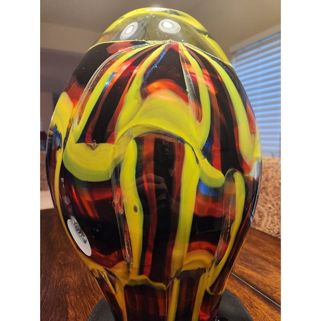 Monumental 10lb Vintage Murano "Macchie" Sommerso Art Glass Vase –a.v.e.m. Style For Sale In Dallas - Image 6 of 6