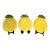 Cemar Clay Products California Pottery Pineapple Plates Set of 3 Yellow Chartreuse Mid Century Salad Dishes For Sale