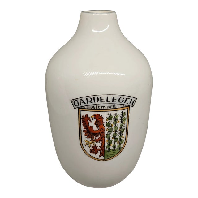 Vintage Bud Vase, Gardelegen Altmark Coat of Arms For Sale