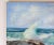 Vintage mid 20th century oil on canvas rocky seascape painting. Unsigned. Unframed, several areas of paint loss, some...