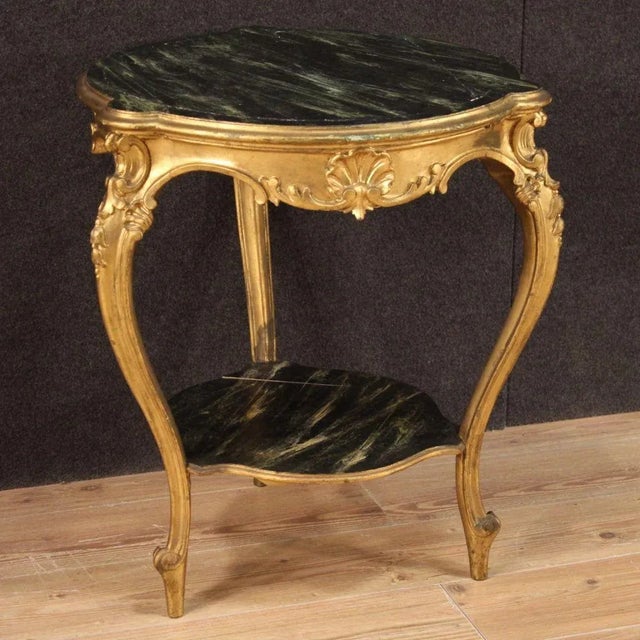 Gilded & Lacquered Coffee Table with Faux Marble For Sale - Image 3 of 13