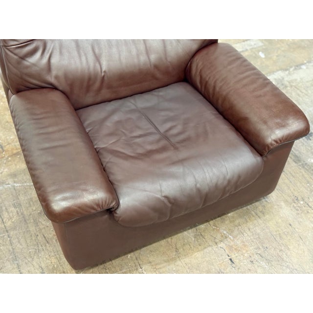 1970s De Sede Vintage Leather Lounge Chair - Ds63 - Chocolate Brown Patinated Leather For Sale - Image 12 of 12