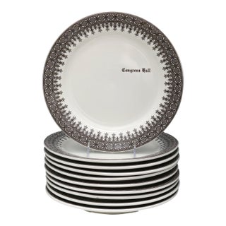 Iconic Congress Hall Hotel Dinner Plates, Set of 10 For Sale