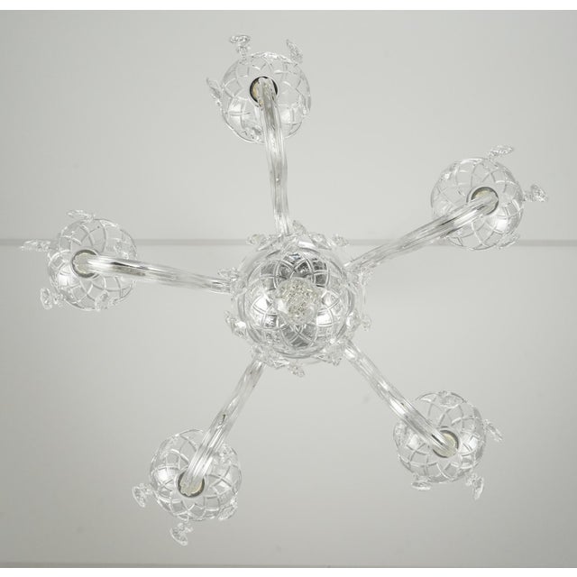 Transparent Restored Traditional Clear Crystal Five Arm Chandelier For Sale - Image 8 of 10