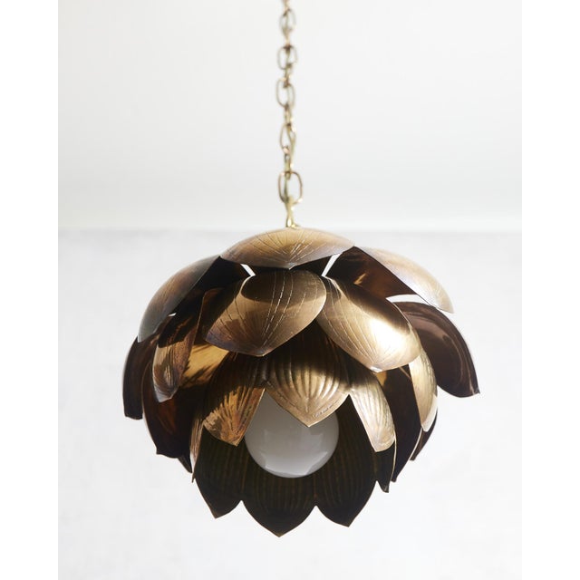 Mid-Century Modern Mid 20th Century Attributed to Feldman Lotus Pendant Lamp For Sale - Image 3 of 18