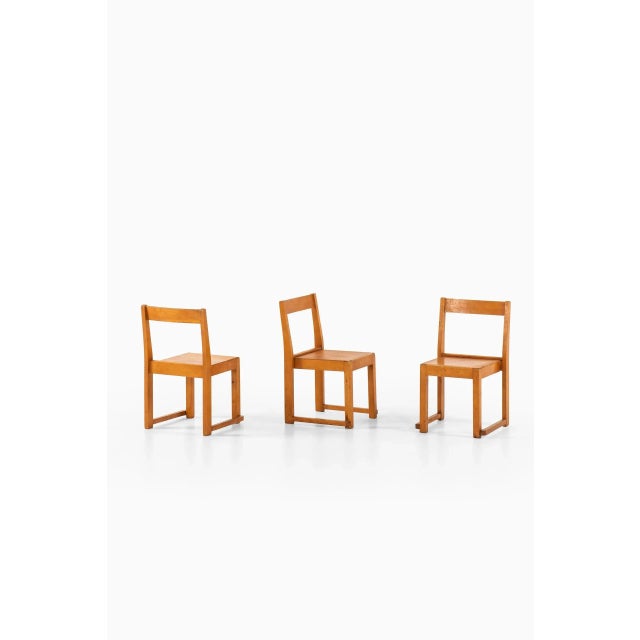 Set of 3 children chairs designed by Sven Markelius. Produced in Sweden. This piece is attributed to the mentioned...