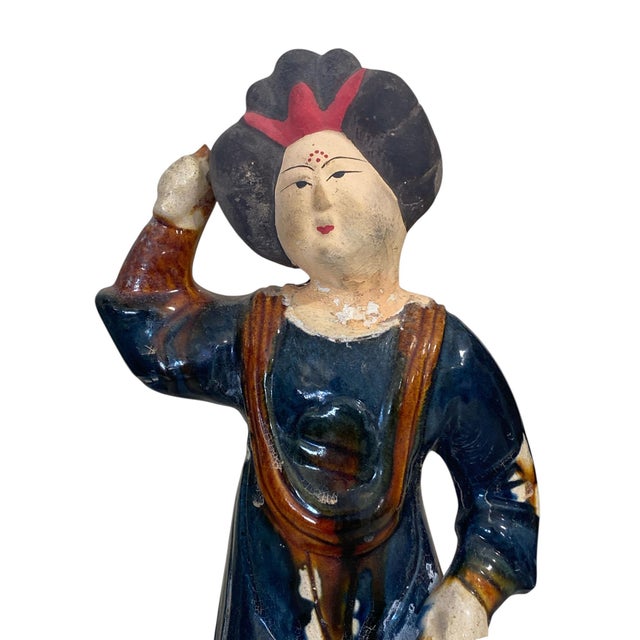 Vintage Chinese Ancient Tang Dynasty Style Court Female Musician Figure 10" H For Sale In New York - Image 6 of 8