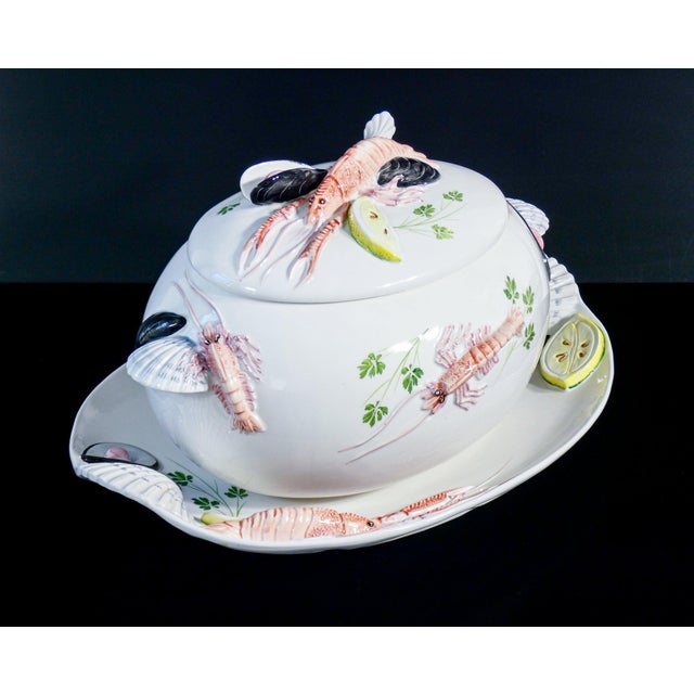 Ceramic Large Porcelain Soup Tureen with Tray from Tre Art, Set of 2 For Sale - Image 7 of 15