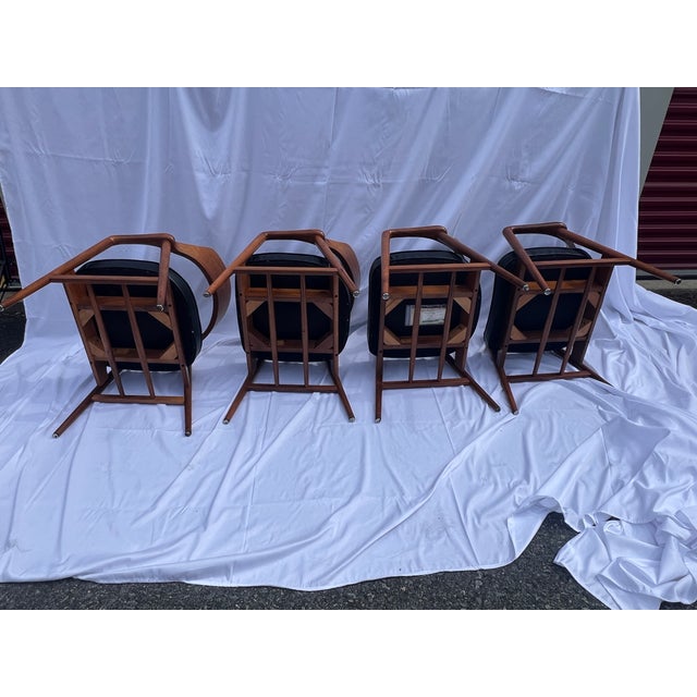 Mid 20th Century Vintage Mid Century W. H. Gunlocke Chair Co. Walnut Set of 4 Dining Chairs For Sale - Image 6 of 17