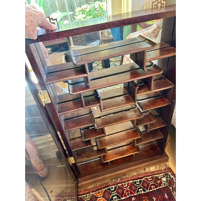 Wood 1950s Chinese Mirrored Display Cabinet For Sale - Image 7 of 10