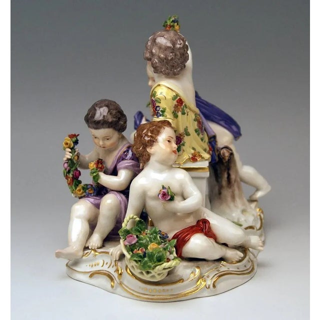 Rococo Model 2502 Cupids Figurine by Kaendler for Meissen For Sale - Image 3 of 10