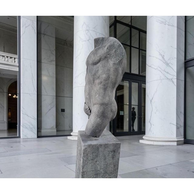 Italian Artist, Sculpture of Apollo Torso, 1980, Stone For Sale - Image 9 of 11